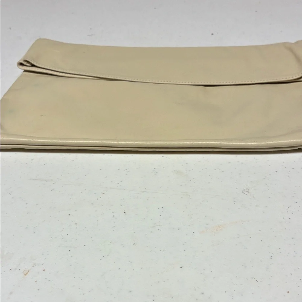 Cream Leather Clutch